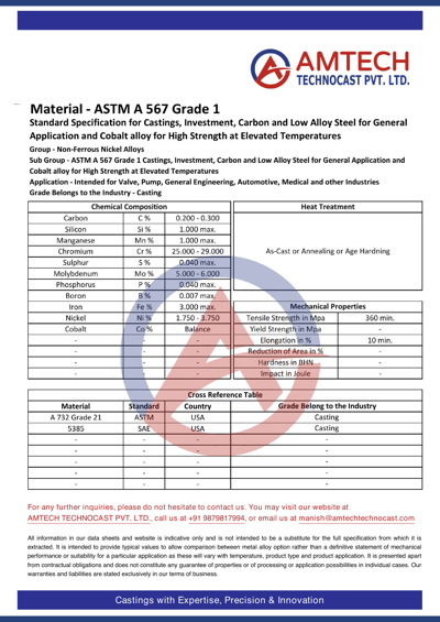 ASTM A 567 Grade 1